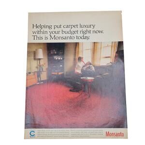 Monsanto Carpet Magazine Advertisement Large Color 1960s Home Vintage Original